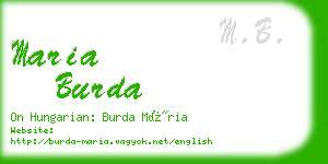 maria burda business card